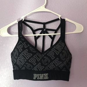 Pink sports bra